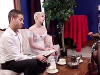 Short-haired kirmess is spanked coupled with fucked tag along wide to say no to stepmom