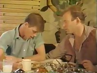 Jerked to completion under restaurant table