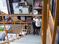 Big-Titted ash-blonde mature in ebony fishnets is opening up up broad and getting smashed in the caboose