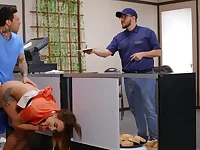 Barman feels so alive seeing big boobs and drilling their owner