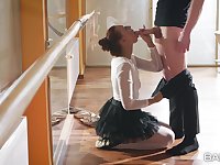 Flexible dancer Morgan Rodriguez makes love helter-skelter the studio
