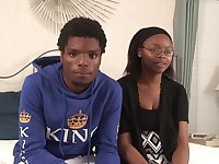 Ebony teen shares hot amateur XXX play with horny boyfriend