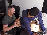 Gay lads offer the bone-tired anal shag in front post