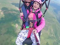 Soaked Pussy Squirting Superior to before 2200m High In Burnish apply Clouds While Paragliding 18 Min