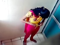 Indian coed girls get stinking vulnerable tape using the university toilet