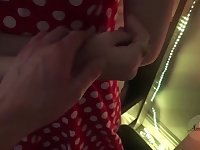 A catch Prick Ninja takes on MILF in a antagonist blowjob challenge