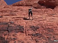 Skinny MILF gives deepthroat blowjob to her lover in hammer away great outdoors