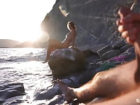 Unearth Flash on a Nudist Beach: Stranger Caught Me Jerking off and Helped Me Cum