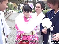 Japanese gangbang pellicle featuring geisha Tsuna Kimura
