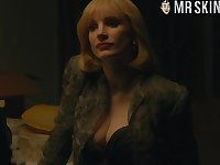 Nice and real movie pro Jessica Chastain flashes her nice tits and nipples
